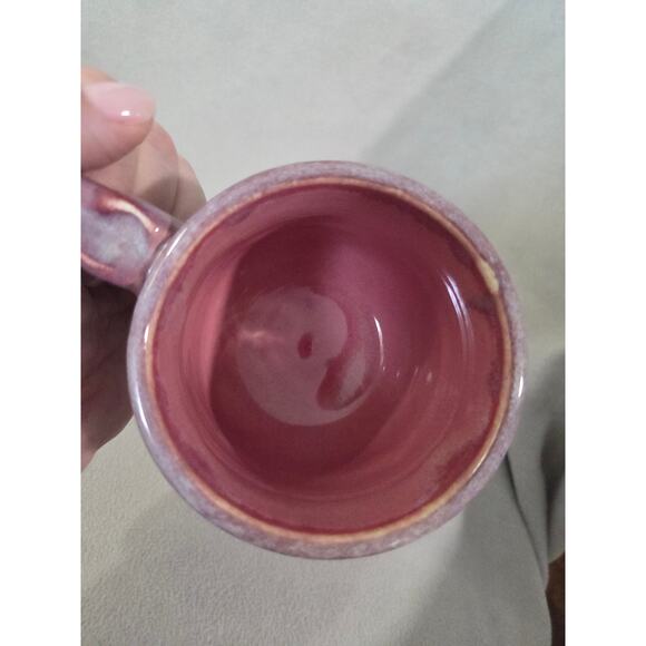 Purple Glaze Pottery Annike MUG Flowers Drawn on Bottom Artistic - Picture 7 of 7